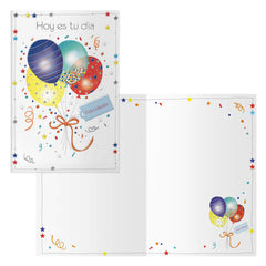 Dohe Pack de 6 Tarjetas de Felicitacion de CumpleaÃ±os - 11.5x17cm - Impresas a Todo Color - Estampaciones con Pelicula de Color - Estampacion en Seco - Papel Offset Blanco de 300gr - Incluye Sobre de Color