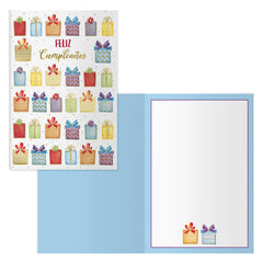 Dohe Pack de 6 Tarjetas de Felicitacion de CumpleaÃ±os - 11.5x17cm - Impresion a Todo Color - Estampaciones con Pelicula de Color - Estampacion en Seco - Papel Offset Blanco de 300gr - Incluye Sobre de Color