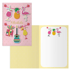 Dohe Pack de 6 Tarjetas de Felicitacion de CumpleaÃ±os - 11.5x17cm - Impresion a Todo Color - Estampaciones con Pelicula de Color - Estampacion en Seco - Papel Offset Blanco de 300gr - Incluye Sobre de Color