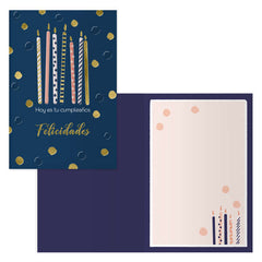 Dohe Pack de 6 Tarjetas de Felicitacion de CumpleaÃ±os - 11.5x17cm - Impresion a Todo Color - Estampaciones con Pelicula de Color - Estampacion en Seco - Papel Offset Blanco de 300gr - Incluye Sobre de Color