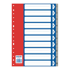 Dohe Separadores para Archivadores y Carpetas de Anillas - 120 Micras - Polipropileno Resistente - Multitaladro de 16 Perforaciones - Bolsa Autoadhesiva Individual