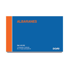 Dohe Talonarios Preimpresos a Dos Tintas en Papel Autocopiativo - 100 Hojas - Cuarto Apaisado - Duplicado