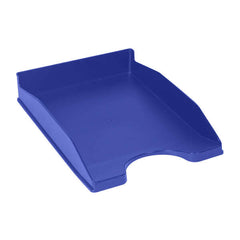 Dohe +Mab Bandeja de Sobremesa para Documentos TamaÃ±o A4 - Medidas 255x60x335mm - Fabricada en Poliestireno de Alta Calidad - Apilable - Material 100% Reciclable - Color Azul