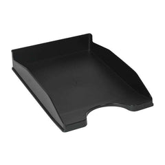 Dohe +Mab Bandeja de Sobremesa para Documentos TamaÃ±o A4 - Medidas 255x60x335mm - Fabricada en Poliestireno de Alta Calidad - Apilable - Material 100% Reciclable - Color Negro