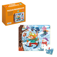Dohe Puzzle Infantil de 20 Piezas - Tematica La Nieve - Fabricado en Doble Capa de Carton - Capa Intermedia de Contrachapado - Estimula la Imaginacion - A partir de 2 AÃ±os y Medio