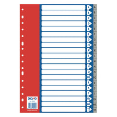 Dohe Separadores para Archivadores y Carpetas de Anillas A-Z 120 Micras TamaÃ±o Folio - 20 Posiciones - Multitaladro de 16 Perforaciones