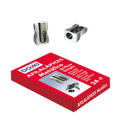 Dohe Caja de 24 Afilalapices de Metal Ligero - Forma de CuÃ±a - Cuchilla de Acero Resistente
