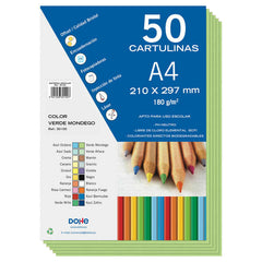 Dohe Cartulinas de Colores de 180 G/M2 - TamaÃ±o A4 - PH Neutro - Libres de Cloro Elemental - Biodegradables