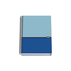 Dohe Cuaderno en Espiral A5 - 162x210mm - Tapa Dura con Carton Forrado - Interior de 100 Hojas de Papel Offset de 90gr - Cuadricula de 5mm con Banda de Color