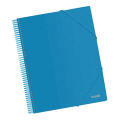 Dohe Carpeta con 20 Fundas TamaÃ±o A4 - Tapa de Polipropileno Opaco 800 Micras - Fundas Transparentes 80 Micras - Espiral de Plastico Color - Gomas Elasticas a Juego