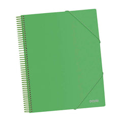 Dohe Carpeta con 20 Fundas TamaÃ±o A4 - Tapa de Polipropileno Opaco 800 Micras - Fundas Transparentes 80 Micras - Espiral de Plastico Color y Gomas Elasticas a Juego