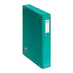 Dohe Caja de Carton Forrado con Papel Impreso y Plastificado - Tarjetero con Etiqueta en el Lomo - Sistema de Cierre con Gomas Elasticas