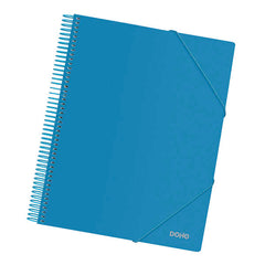Dohe Carpeta con 30 Fundas TamaÃ±o A4 - Tapa de Polipropileno Opaco 800 Micras - Fundas Transparentes 80 Micras - Espiral de Plastico Color - Gomas Elasticas a Juego