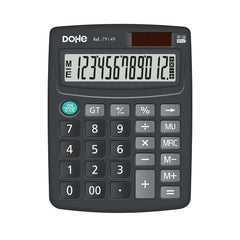 Dohe Calculadora Electronica de Sobremesa - Pantalla LCD de 12 Digitos - Alimentacion Solar y a Pilas - Teclas de Gran TamaÃ±o