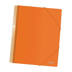 Dohe Carpeta con 40 Fundas TamaÃ±o A4 - Tapa de Polipropileno Opaco de 800 Micras - Fundas Transparentes de 80 Micras - Espiral de Plastico de Color - Gomas Elasticas a Juego
