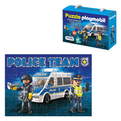 Dohe Playmobil Puzzle para NiÃ±os de 48 Piezas - Tematica Policia - Doble Capa de Carton - Capa Intermedia de Contrachapado - Estimula Imaginacion y Razonamiento - Atractivos Colores y Dibujos