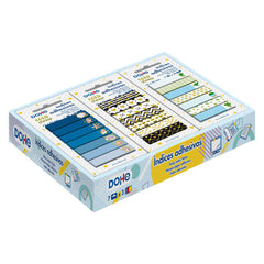 Dohe Caja Expositora de 21 Indices Adhesivos Preimpresos - 12x45mm - Motivos Estampados en Oro