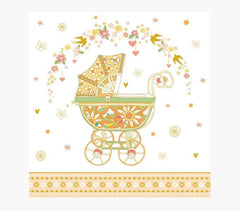Pictura Tarjeta Arabesque - 16x16cm - Tematica Nacimiento - Tarjeta Triptica sin Envoltorio - Incluye Sobre Blanco - Papel con Certificacion FSC