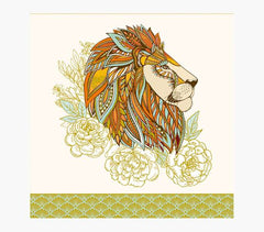 Pictura Tarjeta Arabesque - 16x16cm - Tematica Leon - Tarjeta Triptica - Sobre Blanco Incluido - Papel con Certificacion FSC