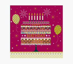 Pictura Tarjeta Arabesque - 16x16cm - Tematica Tarta de CumpleaÃ±os - Tarjeta Triptica sin Envoltorio - Incluye Sobre Blanco - Papel con Certificacion FSC