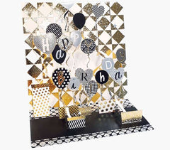 Pictura Tarjeta 3D Pop-Up - 16x16cm - Tematica Globos de CumpleaÃ±os - Embolsada Individualmente - Incluye Sobre Blanco - Papel con Certificacion FSC
