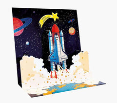 Pictura Tarjeta 3D Pop-Up - 16x16cm - Tematica del Espacio - Embolsada Individualmente - Incluye Sobre Blanco - Papel con Certificacion FSC