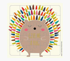 Pictura Tarjeta Puzzle - 25 Piezas - Tematica Erizo - 15.5x15.5cm - Incluye Tarjeta Plegada - Embolsada en Celofan - Incluye Sobre Blanco - Papel con Certificacion FSC