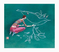 Pictura GaÃ«lle Boissonnard Tarjeta Doble - Acabado en Barniz de Relieve UV Grueso - Laminado Mate de Tacto Suave - 10.5x21cm - Papel con Certificacion FSC