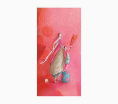 Pictura Aquarupella GaÃ«lle Boissonnard Tarjeta Doble 10.5x21cm - Acabado en Barniz de Relieve UV Grueso - Laminado Mate de Tacto Suave - Papel con Certificacion FSC