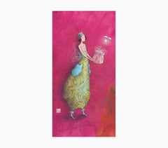 Pictura Aquarupella GaÃ«lle Boissonnard Tarjeta Doble 10.5x21cm - Acabado en Barniz de Relieve UV Grueso - Laminado Mate de Tacto Suave - Papel con Certificacion FSC