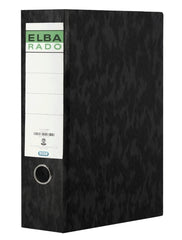 Elba Archivador Palanca Carton Compacto Folio - Lomo 80mm - Resistente Carton Compacto - Color Negro