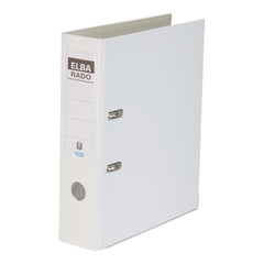 Elba Plast Archivador TamaÃ±o A4 - Ancho 80mm - Con Palanca y Rado - Resistente y Duradero - Fabricado en PVC - Color Blanco