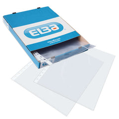 Elba Pack de 100 Fundas Multitaladro Extra PP 105 Micras - TamaÃ±o Folio - Acabado Cristal - Transparente