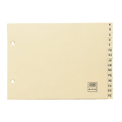 Elba Indice Alfabetico Formato 4Âº Apaisado 15 AZ - Cartulina de 180gr - Organizacion Alfabetica - Resistente y Duradero - Color Beige