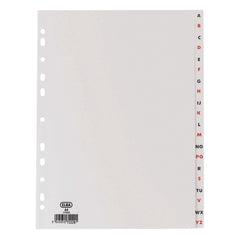 Elba Indice Alfabetico A4 20 Posiciones - Resistente Plastico de 120 Micras - TamaÃ±o A4 - Color Gris
