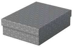 Esselte Pack de 3 Cajas Medianas de Almacenamiento con Tapa 265x100x360mm - Carton 100% Reciclado y Reciclable - DiseÃ±o Gris con Dibujo