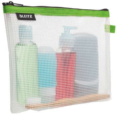 Leitz WOW Bolsa Porta-Todo Resistente al Agua - TamaÃ±o 170x6x240mm - Material EVA, Lavable y Duradero - Cierre de Cremallera - Color Verde/Transparente
