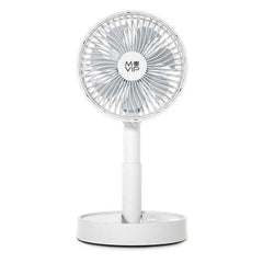 Muvip Ventilador de Sobremesa Portatil Plegable 5W 15cm de Diametro - 4 Velocidades - Angulo Ajustable hasta 90Âº - Autonomia hasta 12h - Color Blanco