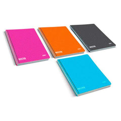 Firmo Caderno Espiral A4 Quadrícula 4x4 com Margem 80 Folhas - Capa Polipropileno - Cores Sortidas