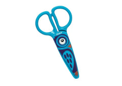 Dahle 54676 Kids Tijeras Infantiles 12cm para los mas PequeÃ±os - Hojas de Plastico - Puntas Redondeadas - Modelo Buho - Color Azul