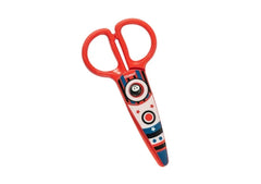 Dahle 54677 Kids Tijeras Infantiles 12cm para los mas PequeÃ±os - Hojas de Plastico - Puntas Redondeadas - Modelo Cohete - Color Rojo
