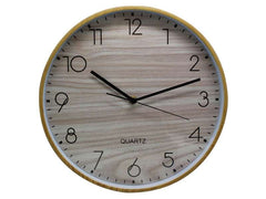 Bismark Reloj Oficina Marco Efecto Madera - Marco Plastico - Lente de Cristal - Manecillas de Aluminio - Esfera de PVC - Color MarrÃ³n