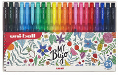 Uni-ball UMN-155N Signo RT1 Estuche de 21 Boligrafos Retractiles - Punta de Bola 0.7mm - Tinta de Gel Mejorada - Agarre de Goma - Color Surtido