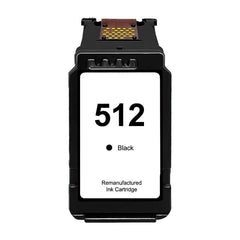 Canon PG512/PG510 Black Remanufactured Ink Cartridge - Ink Level Check - Replace 2969B001/2970B001