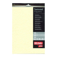 Apli Pack de 25 Feuilles de Papier Parchemin A4 - 95gr - Design Recto-Verso - Idéal pour Invitations, Diplômes et Loisirs Créatifs - Compatible avec Imprimantes Jet d'Encre et Laser - Couleur Champagne
