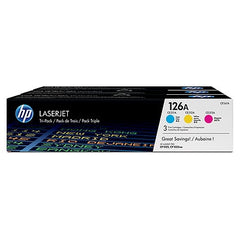 Pacote HP CF341A de cartuchos de toner originais magenta, amarelo e ciano - 126A