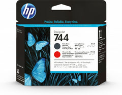 Cabeça de impressão original HP F9J88A preto fosco e vermelho - 744