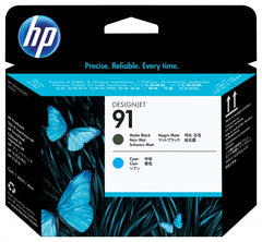 Cabeça de impressão original HP C9460A preto fosco e ciano - 91