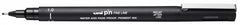 Uni-ball PIN10-200(S) Rotulador Calibrado - Punta Poliacetal 1mm - Ancho de Trazo 1mm - Tinta Pigmentada Resistente al Agua y Luz - Color Negro