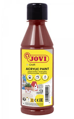 Jovi Jovidecor Acryl Pintura Acrilica Satinada - Alto Poder Cubriente - Facil Aplicacion - Resistente al Agua y Jabon - Color MarrÃ³n